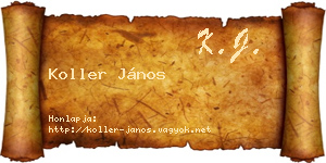 Koller János névjegykártya