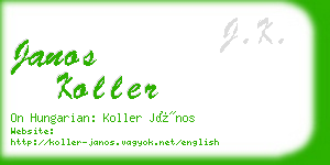 janos koller business card